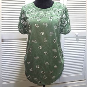 Green Paisley Women's Top. Size 12